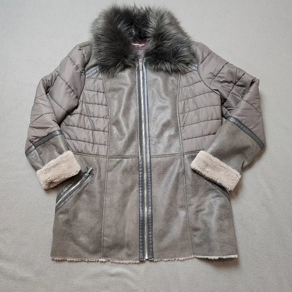 Johnston & Murphy Faux Fur lined Coat size Large - Picture 3 of 11